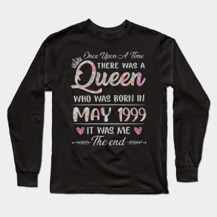 Girls 21th Birthday Queen May 1999 21 Years Old Long Sleeve T-Shirt